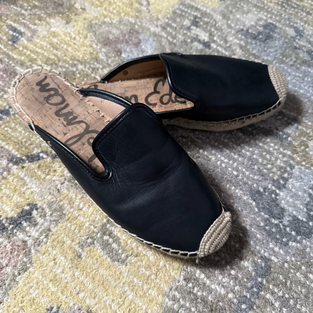 Sam Edelman Black Espadrille Slip Ons